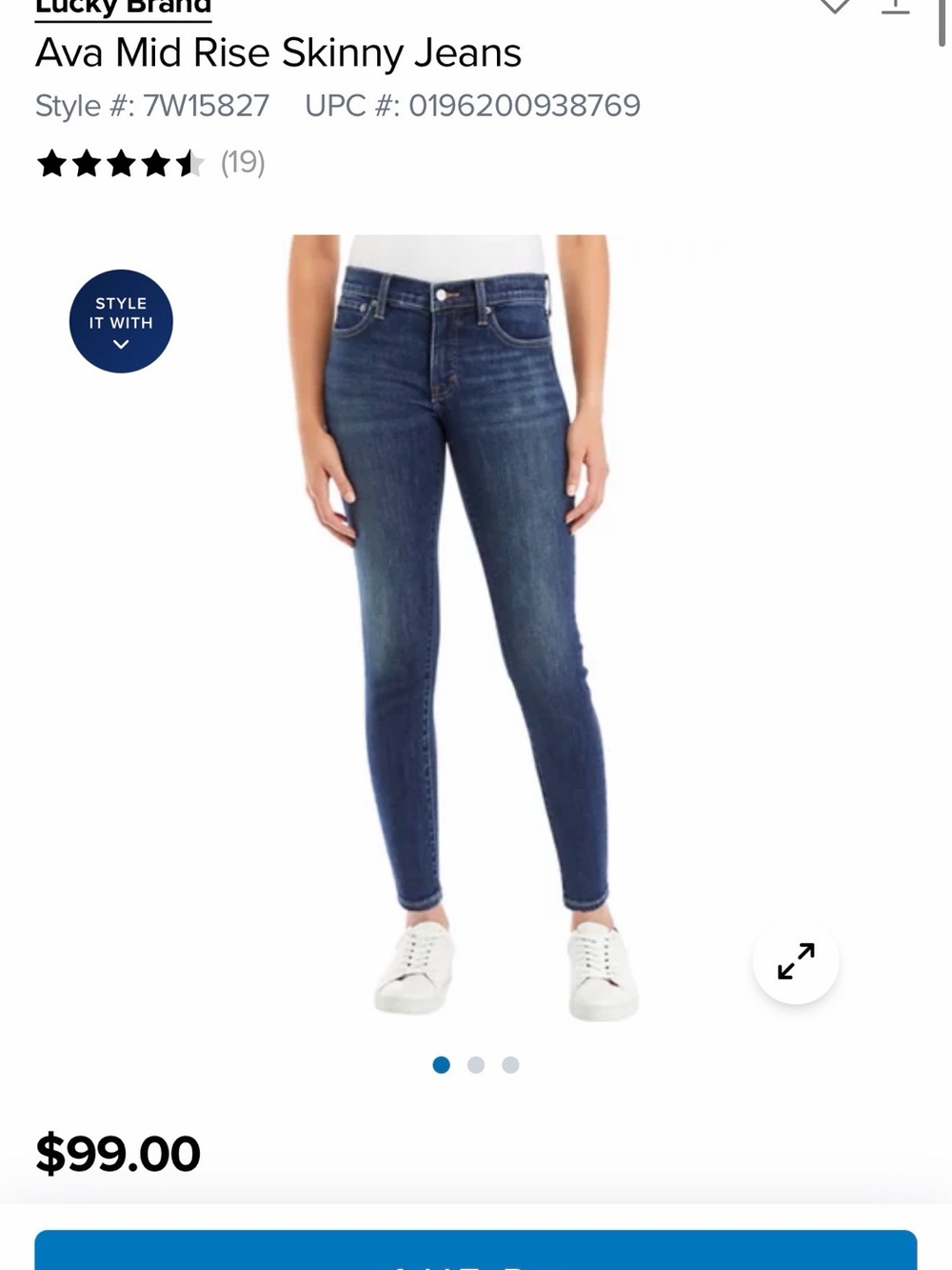 $99 Lucky Brand Ava Skinny Jeans - Dark Blue 4